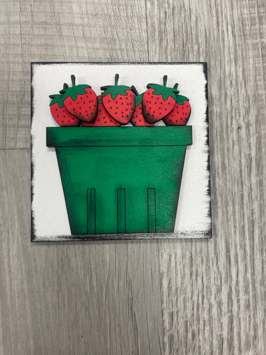 Basket of strawberries square insert