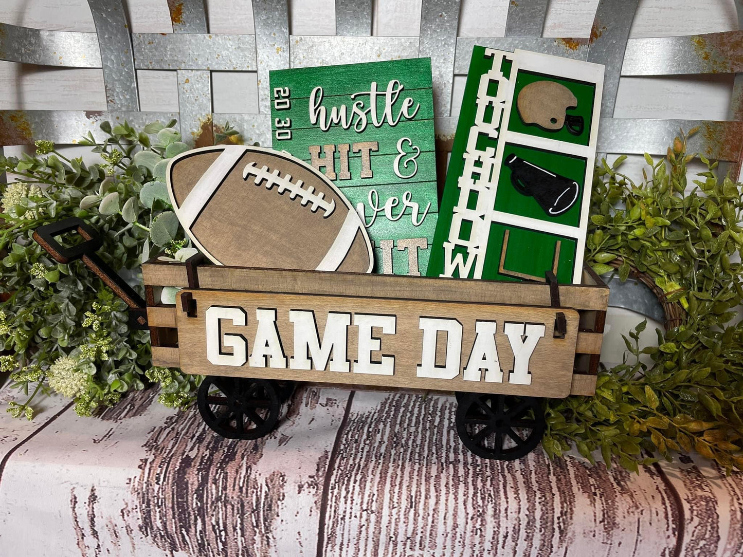 Game day- football wagon/shelf set