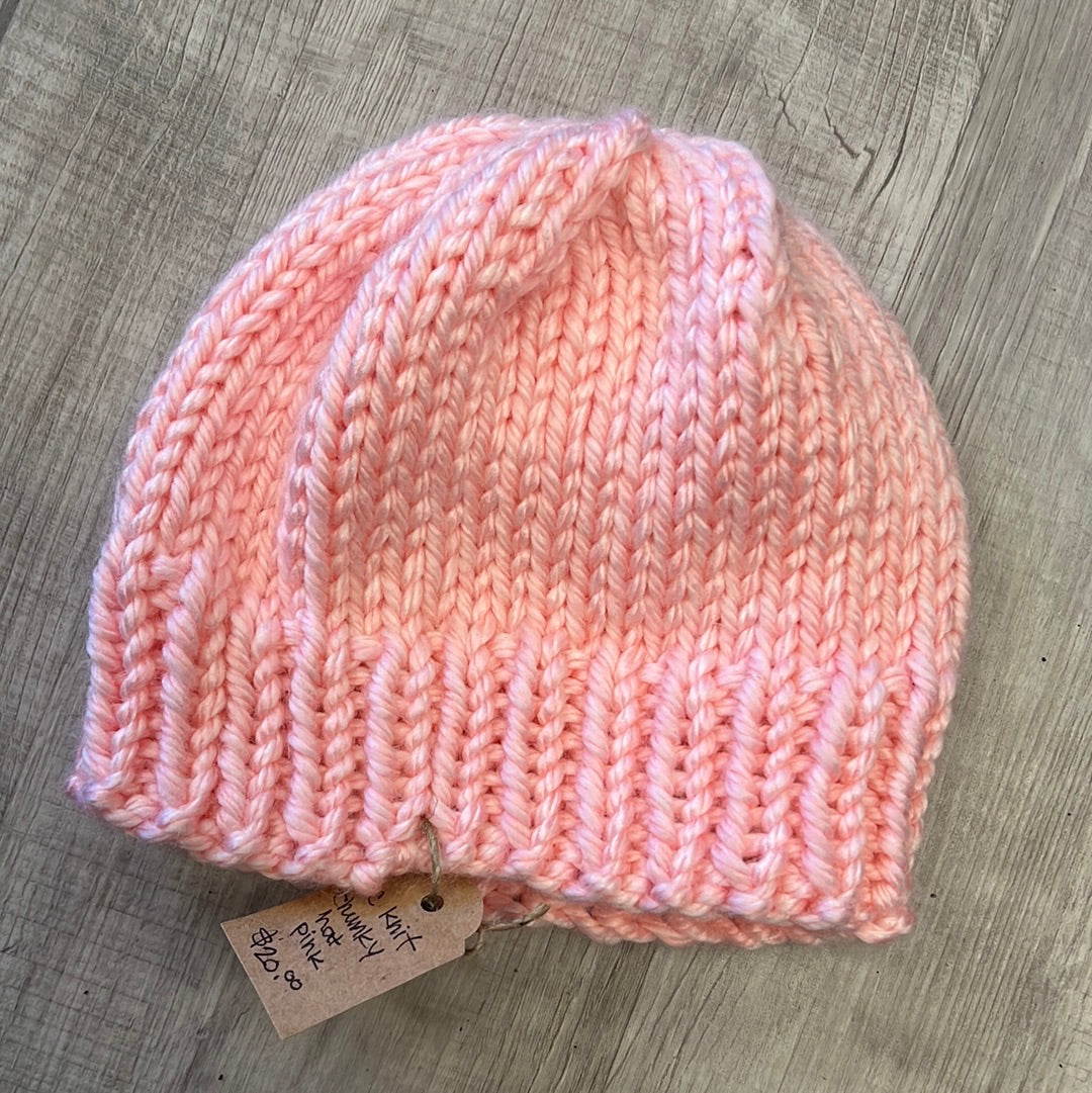 Chunky pink hat