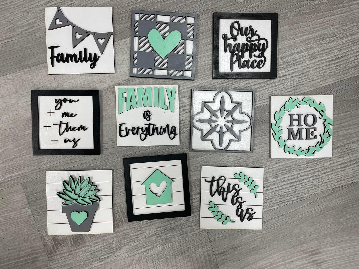 Home and family square inserts