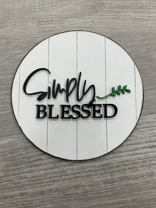 Round interchangeable insert - simply blessed