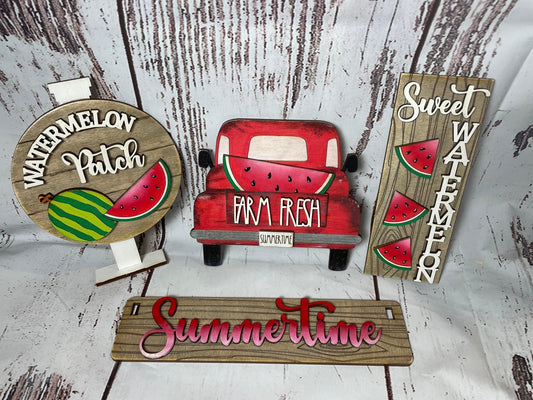 Summertime watermelon wagon/shelf set