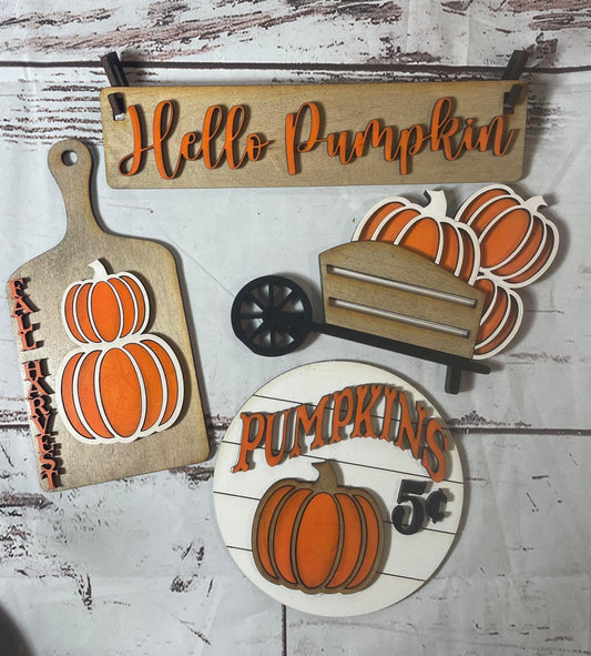 Hello pumpkin wagon/shelf set