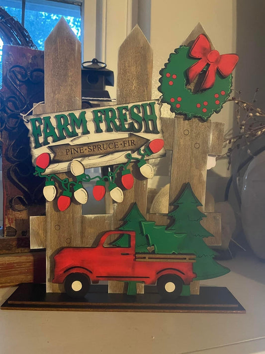 Christmas truck interchangeable fence set