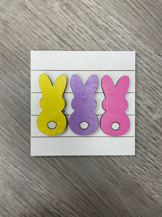 Marshmallow bunny interchangeable square insert