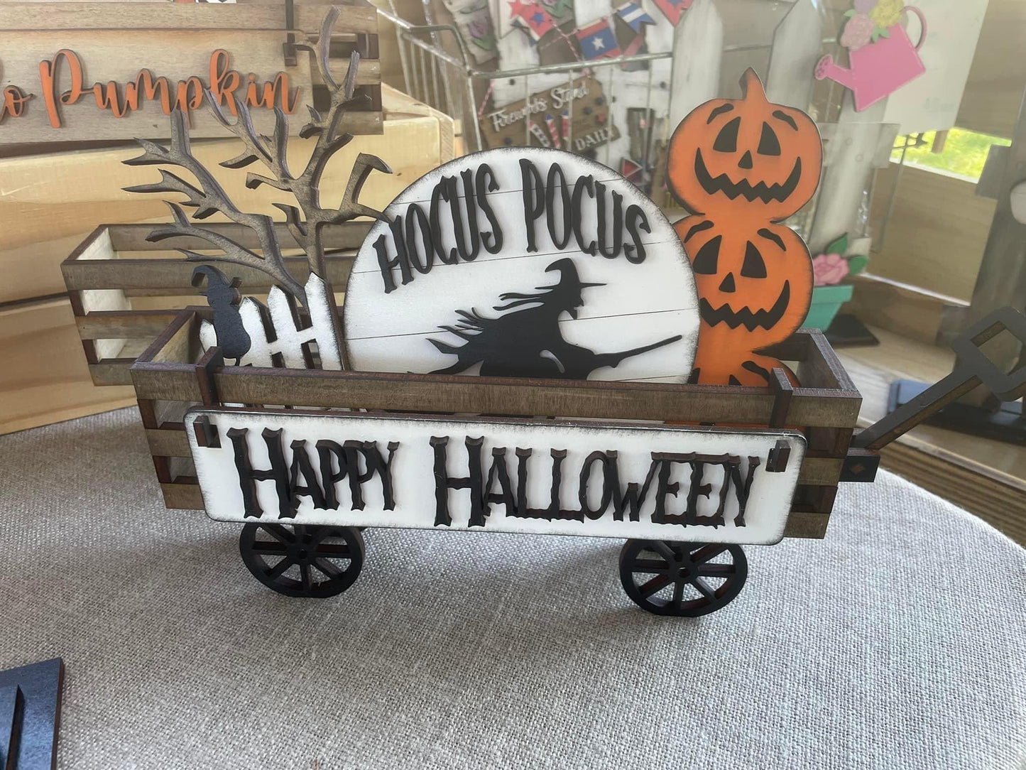 Happy Halloween wagon/shelf set
