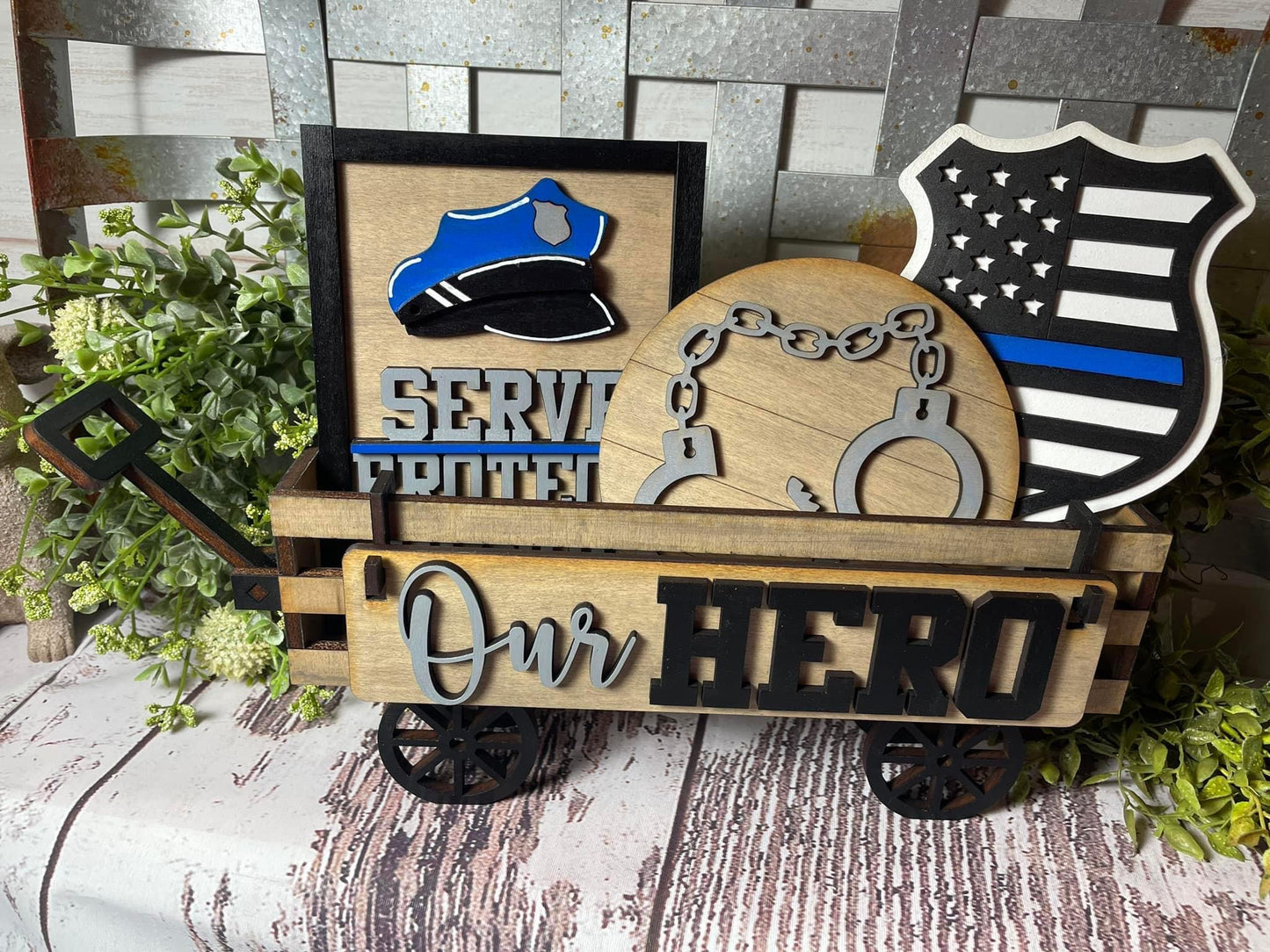 Our hero- Police wagon/shelf set