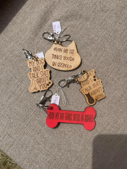 Dog and cat key chains