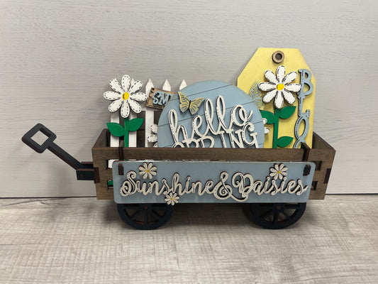 Sunshine & Daisies interchangeable insert set for wagon/shelf