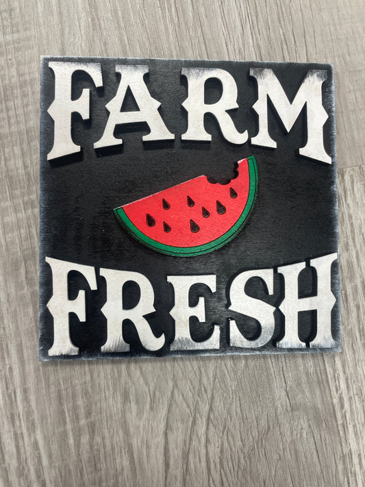 Farm fresh watermelon square insert