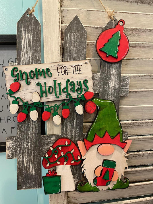 Gnome for the holidays interchangeable fence set
