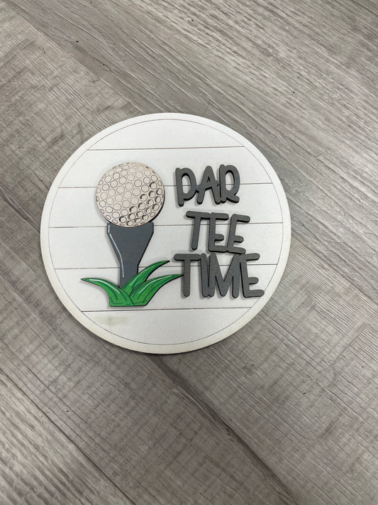 Par tee time golf round interchangeable insert