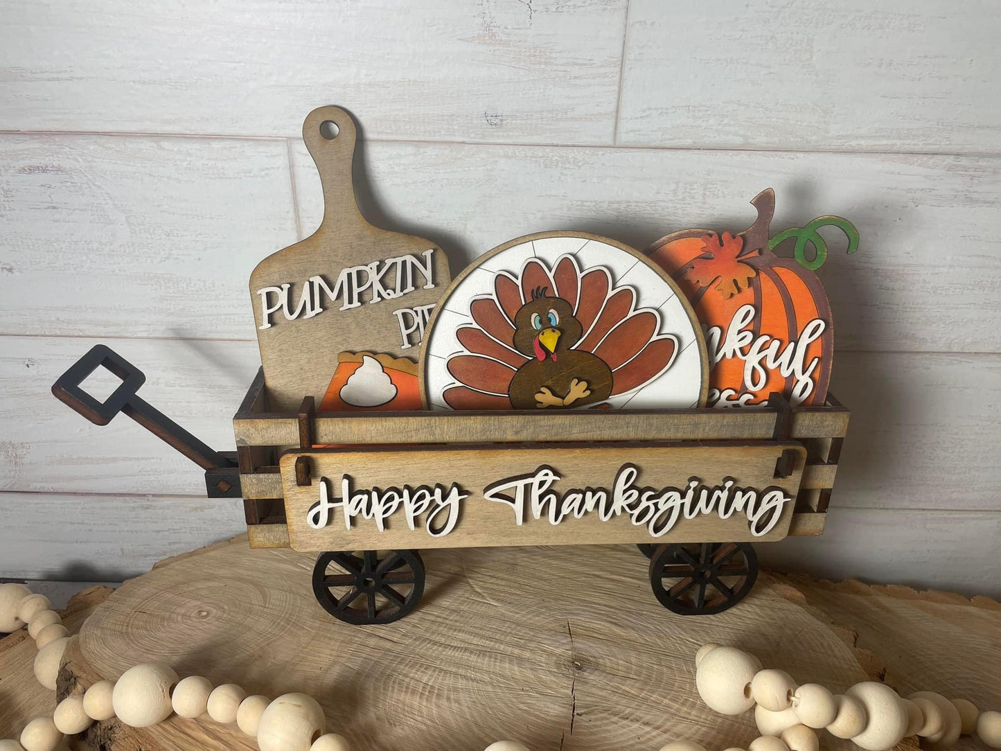 Happy Thanksgiving wagon/shelf set