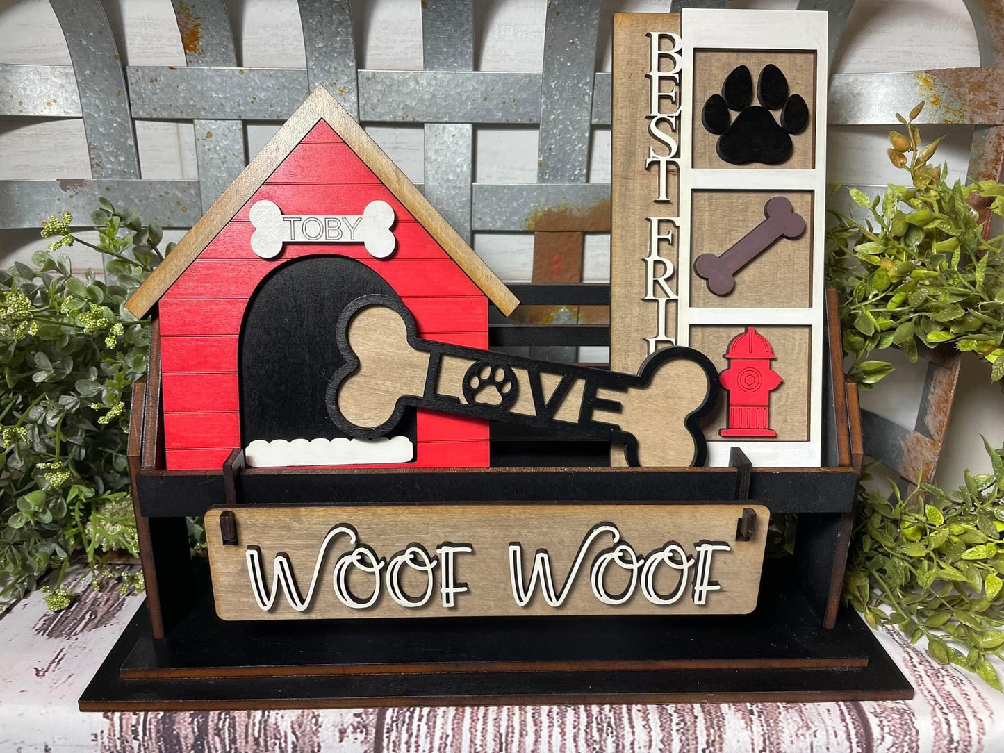 Woof woof dog wagon/shelf set