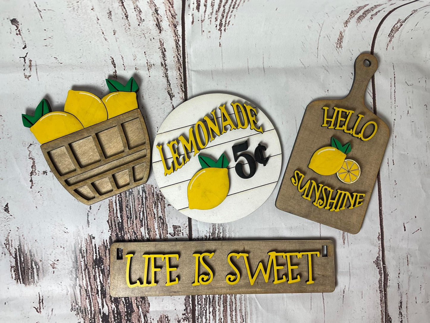 Life is sweet lemon wagon/shelf set