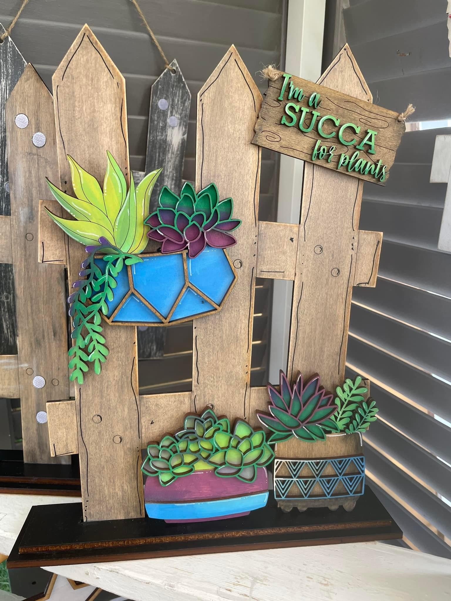 succulents on fence Succulent interchangeable fence set – the wildflower highland
