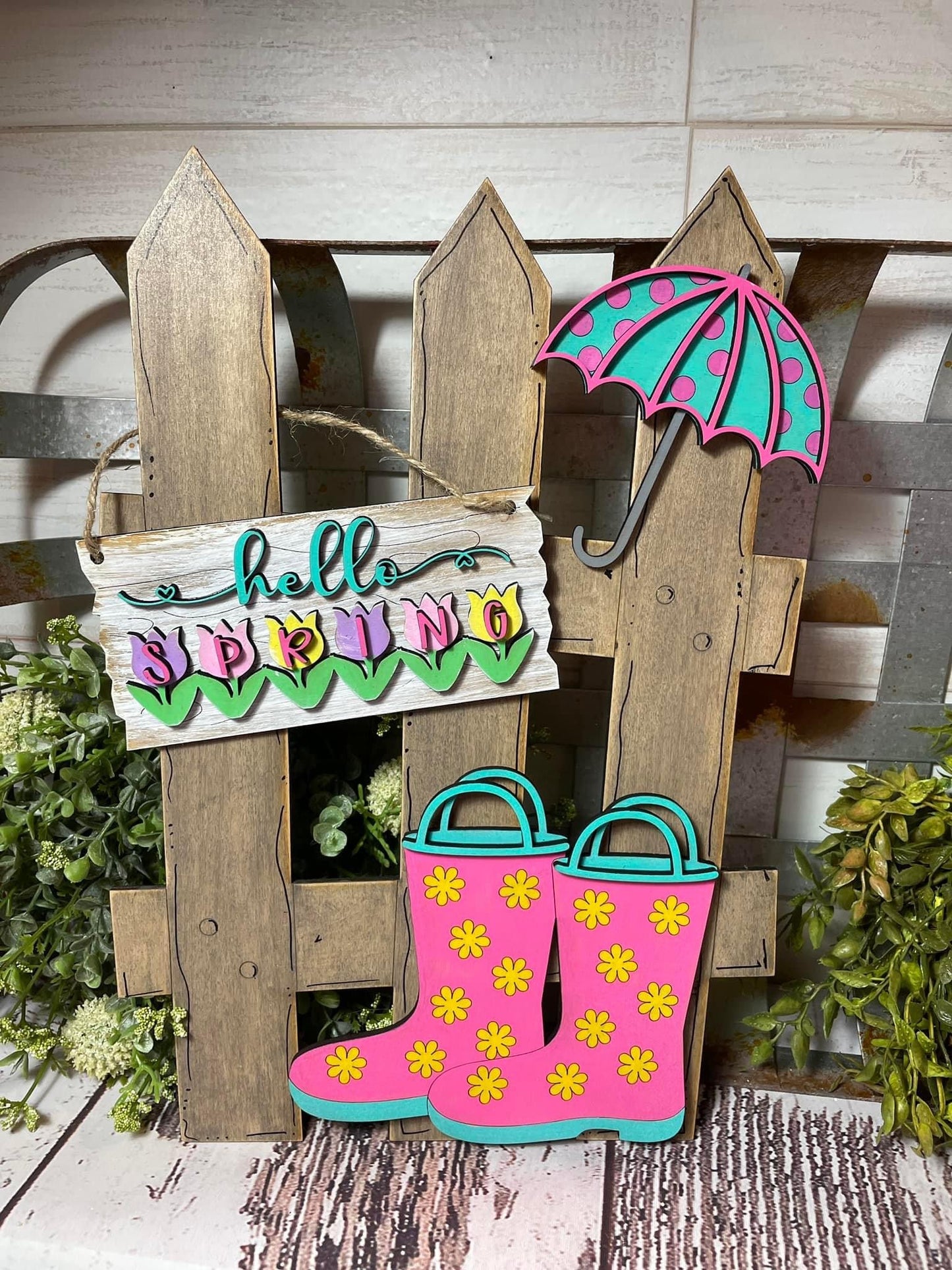 Hello spring interchangeable fence set