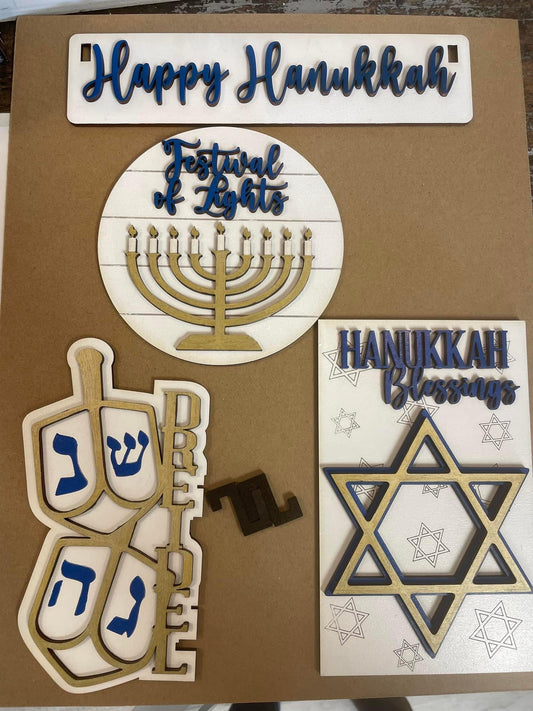 Happy Hanukkah wagon/shelf set