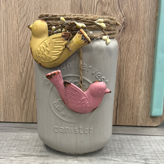 Spring bird mason jar