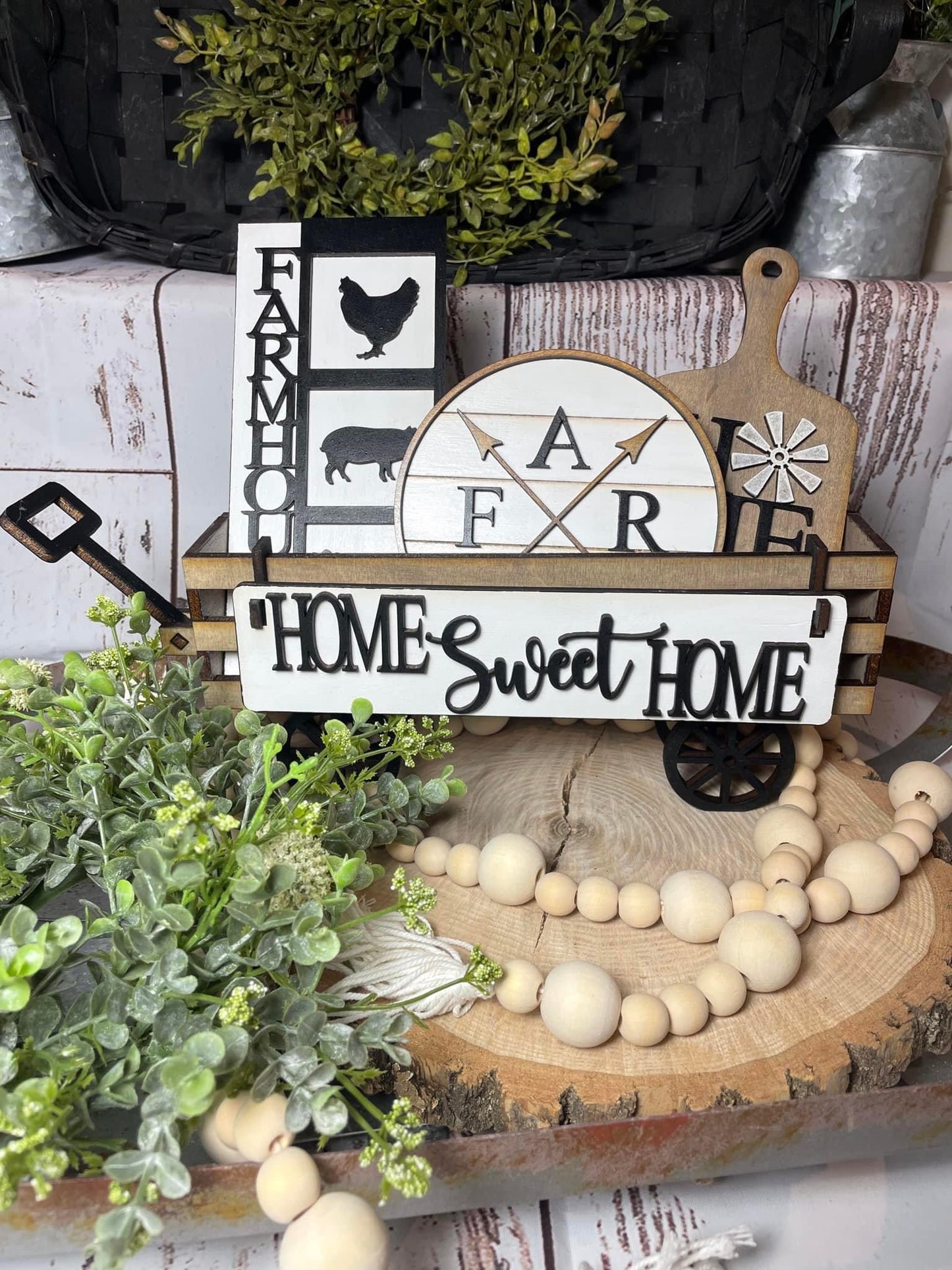 Home sweet home wagon/shelf set